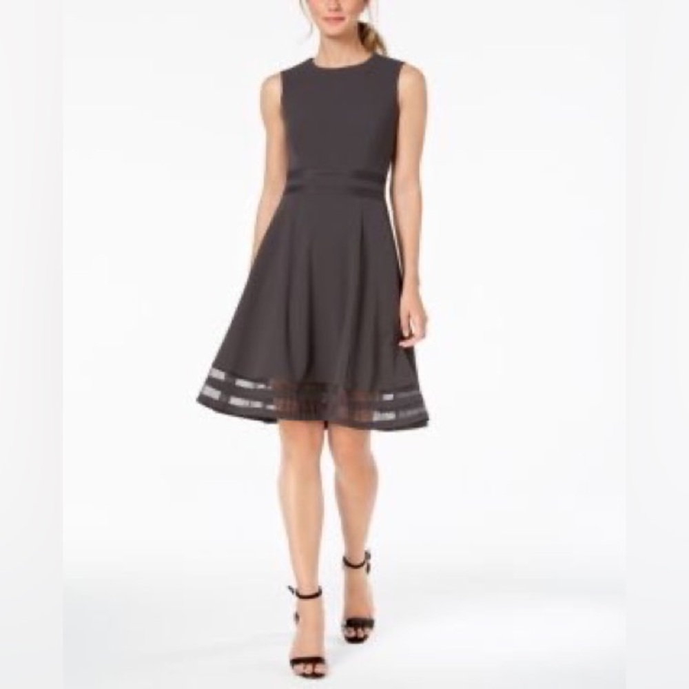 Calvin Klein Flair dress with mesh stripe detail